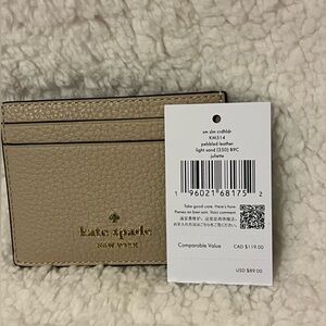 Kate Spade Light Sand Leather Card Holder